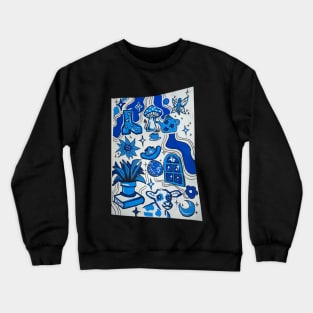 Blue doodles Crewneck Sweatshirt